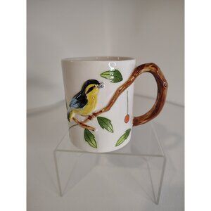 Vintage The Haldon Group Mug Goldfinch Cherries Berries Japan Floral Coffee Cug